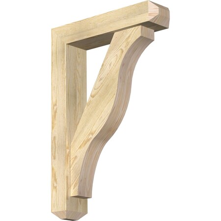 Ekena Millwork Funston Craftsman Rough Sawn Bracket w/ Offset Brace, Douglas Fir, 6"W x 26"D x 38"H BKT0604X26X38FST04RDF